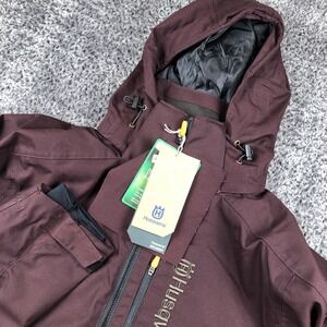 Husqvarna Jacket Womens XL Purple Hooded Softshell Water Resistant Rain Outdoor